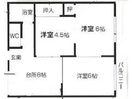 さくらハイツ(3DK/2階)の間取り写真