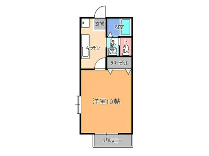 メゾン・ド・ウィステアリアC(1K/2階)の間取り写真