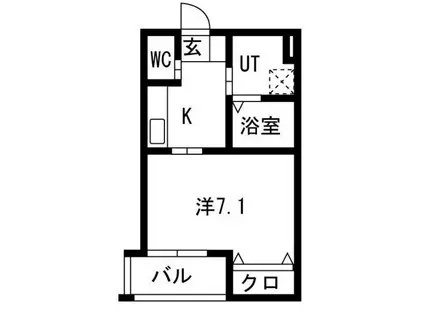 スターブル野並(1K/3階)の間取り写真