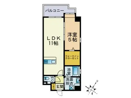 サンパーク板付(1LDK/3階)の間取り写真