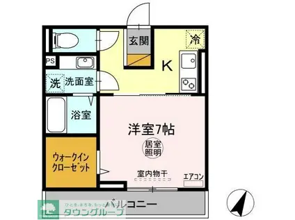 ルミールおおたか(1K/2階)の間取り写真