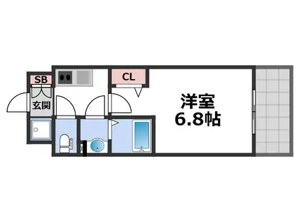フォーリアライズ大阪ミッテ(1K/10階)の間取り写真