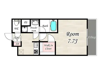 WELLSQUARETOYONAKA(1K/2階)の間取り写真