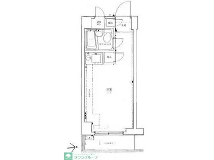 パレドール八王子(ワンルーム/1階)の間取り写真