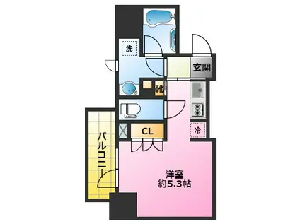 ピアース武蔵小杉イースト(ワンルーム/7階)の間取り写真