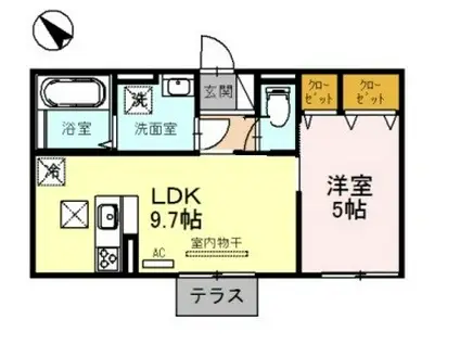 セジュールリアン(1LDK/1階)の間取り写真