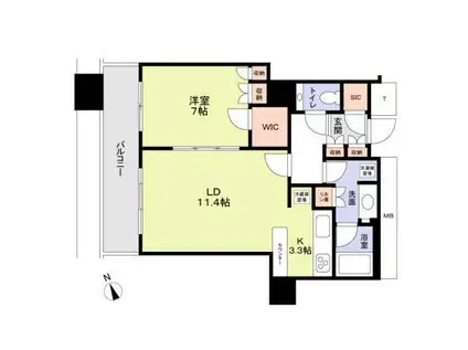 THE KITAHAMA(1LDK/29階)の間取り写真