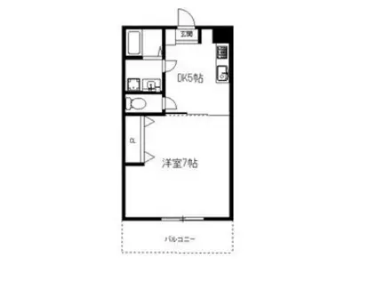 フェリス諏訪ノ森(1DK/3階)の間取り写真