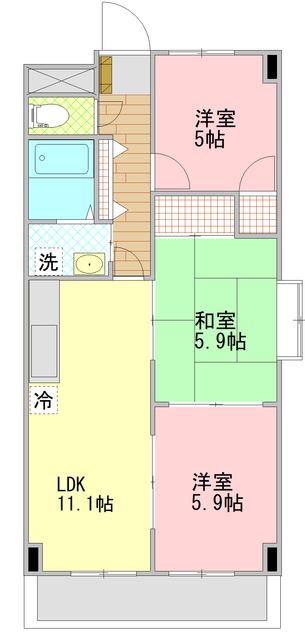 ヴィクトリー88(3LDK/3階)の間取り写真