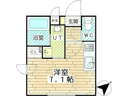 TRIPLE M (ワンルーム/3階)の間取り写真