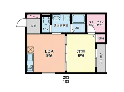 MAJOR出水(1LDK/1階)の間取り写真