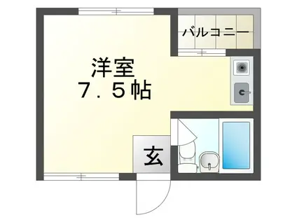 パレス星陵台(ワンルーム/4階)の間取り写真