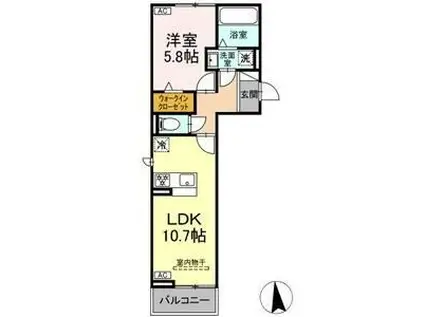 プラムVI(1LDK/2階)の間取り写真