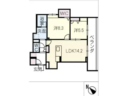 カーサ・レジデンス(2LDK/2階)の間取り写真