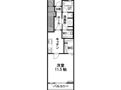 ヒルズレジデンシャルN26(1K/1階)の間取り写真