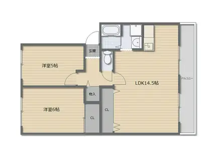 パティエール(2LDK/3階)の間取り写真
