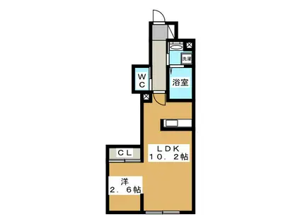 リアンハイム(1LDK/1階)の間取り写真