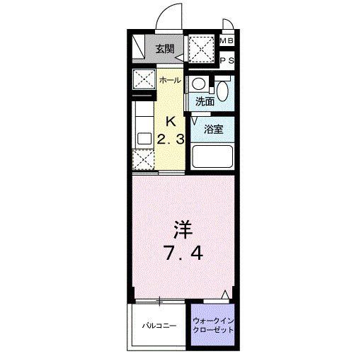 ルミエール Y(1K/3階)の間取り写真