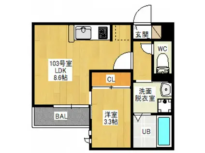 GRANDTIC ETERNALLY(1LDK/1階)の間取り写真