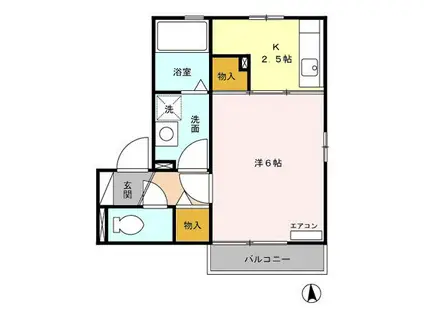 はなみずきA(1K/2階)の間取り写真