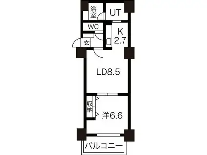 ROYAL HYATT(1LDK/3階)の間取り写真