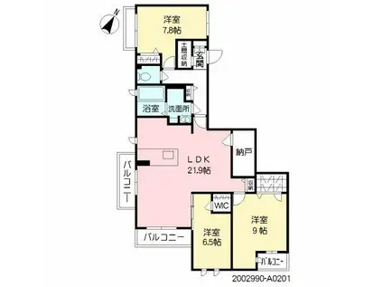 クレスト則松(3LDK/2階)の間取り写真