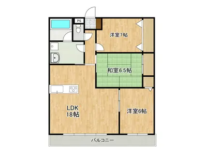 メゾン・ド・パル(3LDK/2階)の間取り写真