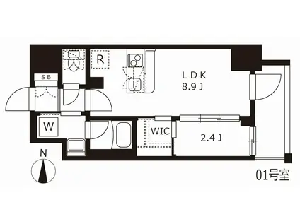 ハーモニーレジデンス名古屋 イースト(1LDK/9階)の間取り写真