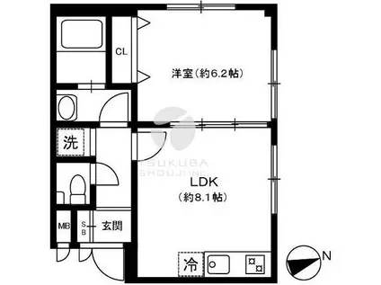 グリーンコート高円寺(1LDK/1階)の間取り写真