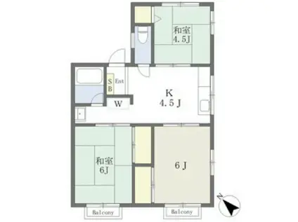 フォーサムコガ(3DK/2階)の間取り写真