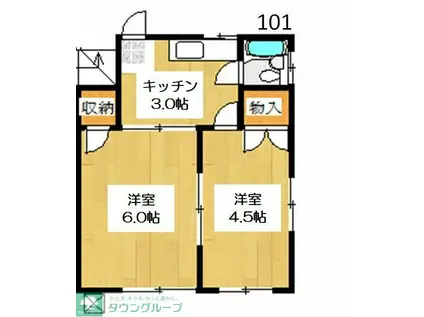 MRA芝塚原(2K/1階)の間取り写真
