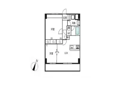 ガーデンレジデンス田川(2LDK/1階)の間取り写真