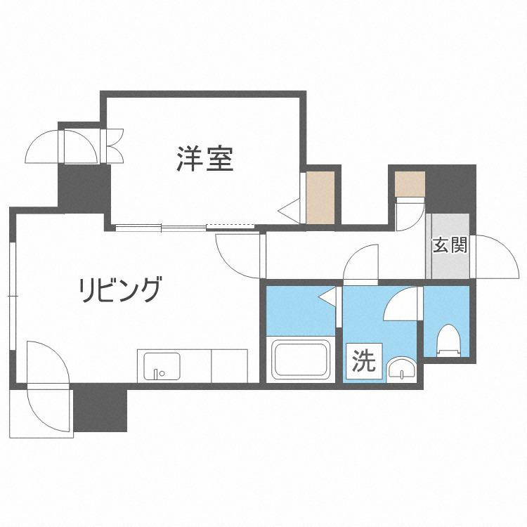 コートロティ大通(1DK/11階)の間取り写真