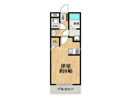 ウエストランドK(ワンルーム/3階)の間取り写真