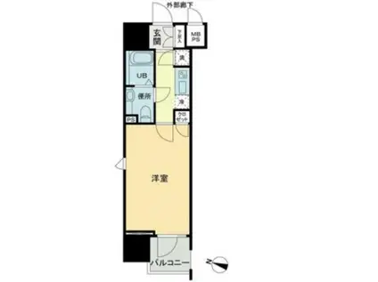 パトリア九段下(1K/13階)の間取り写真