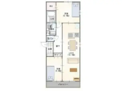 フェリーチェ(2LDK/3階)の間取り写真