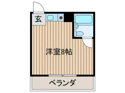 西原ハイツ(ワンルーム/4階)の間取り写真