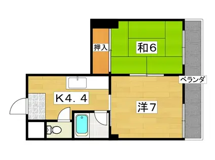 さくらハイツII(2K/2階)の間取り写真