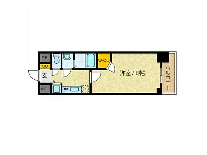 プレサンス栄ライズ(1K/12階)の間取り写真