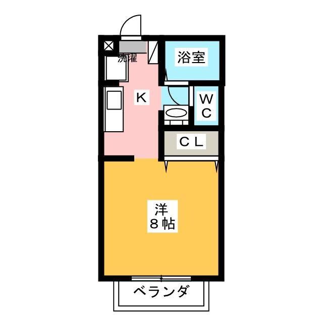 エクセル中川原(1K/1階)の間取り写真