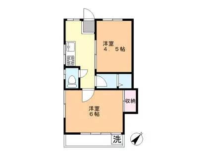 サンハイム(2K/2階)の間取り写真