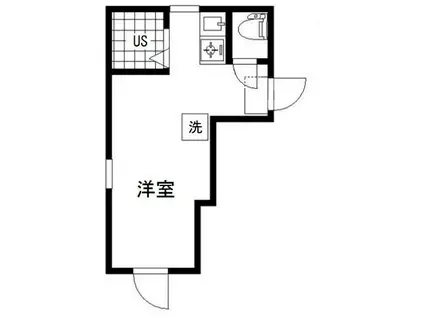 ジョイハウス(ワンルーム/2階)の間取り写真