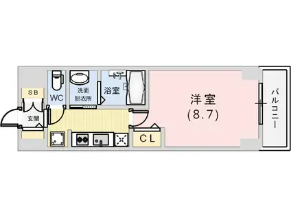 MJC神戸ハーバーウエスト(1K/4階)の間取り写真