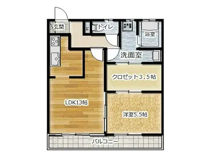 コンフォーティアV(1SLDK/1階)の間取り写真