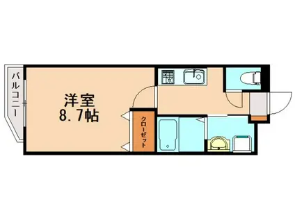 グランド ヒルズ(1K/3階)の間取り写真