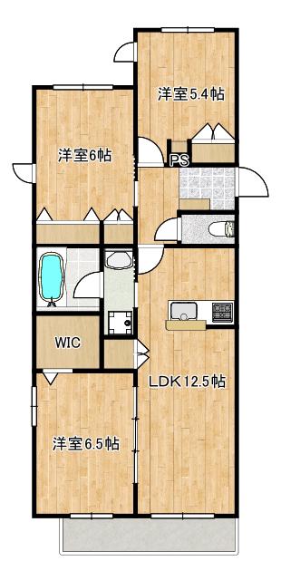 末長4丁目ヘーベルメゾン(3LDK/3階)の間取り写真