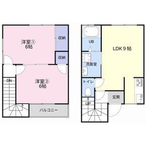 ソレイユ21 B棟(2LDK/1階)の間取り写真