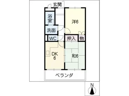 セピアパレス(2DK/2階)の間取り写真