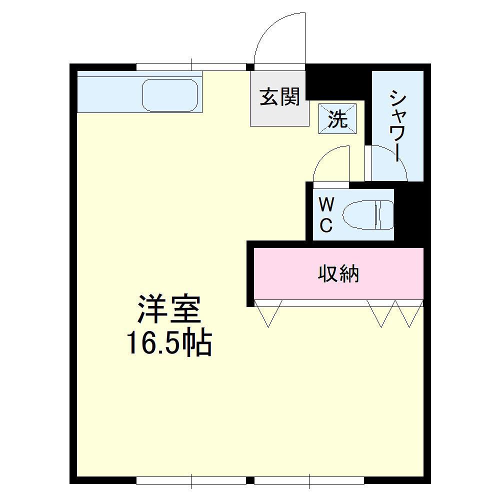 コーポ宏東A(ワンルーム/1階)の間取り写真