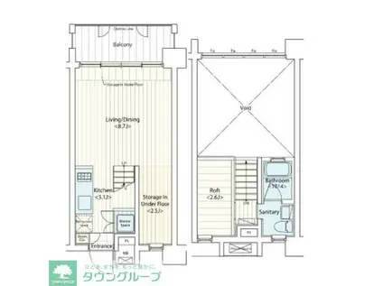 ドゥーエ新丸子(ワンルーム/4階)の間取り写真